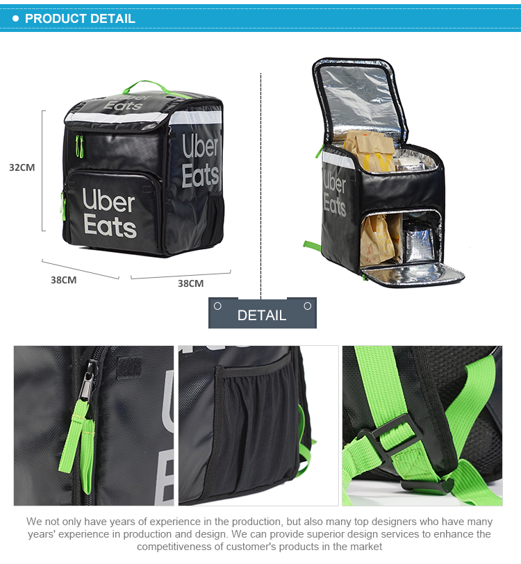 Insulated Food Delivery Backpack Size