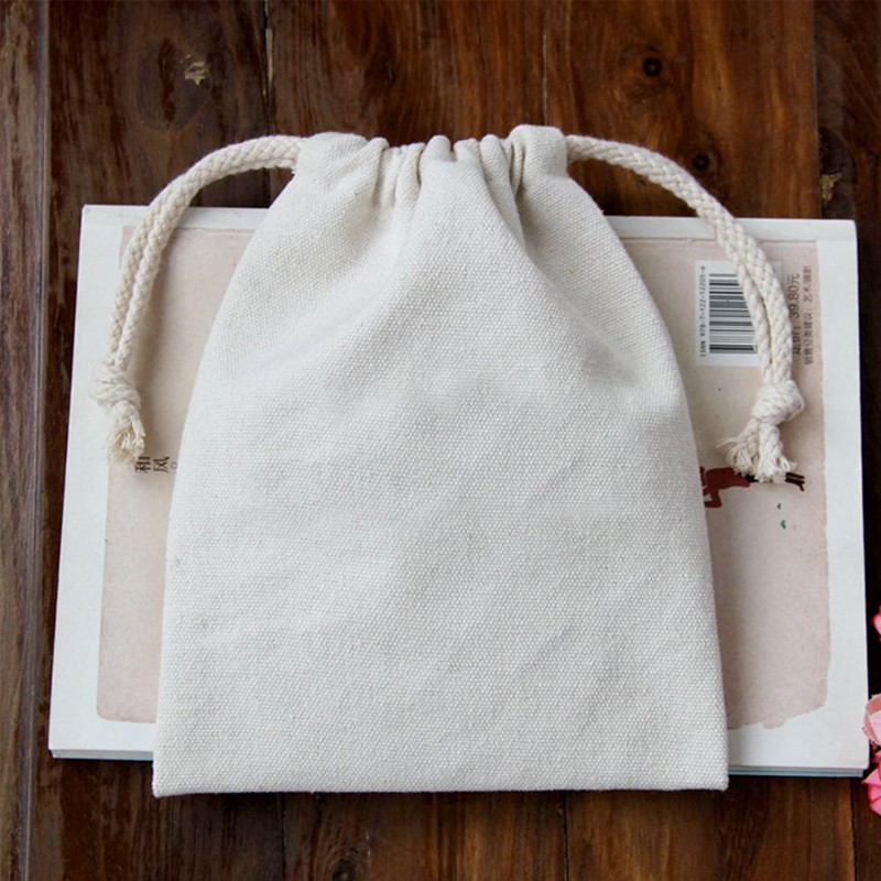 custom small cotton drawstring bags