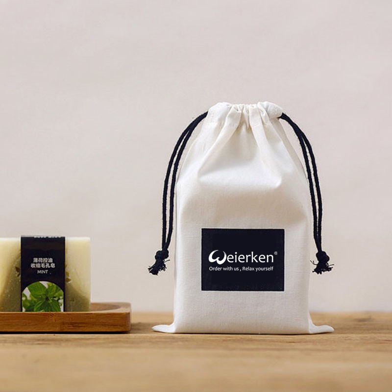 custom small cotton drawstring bags size